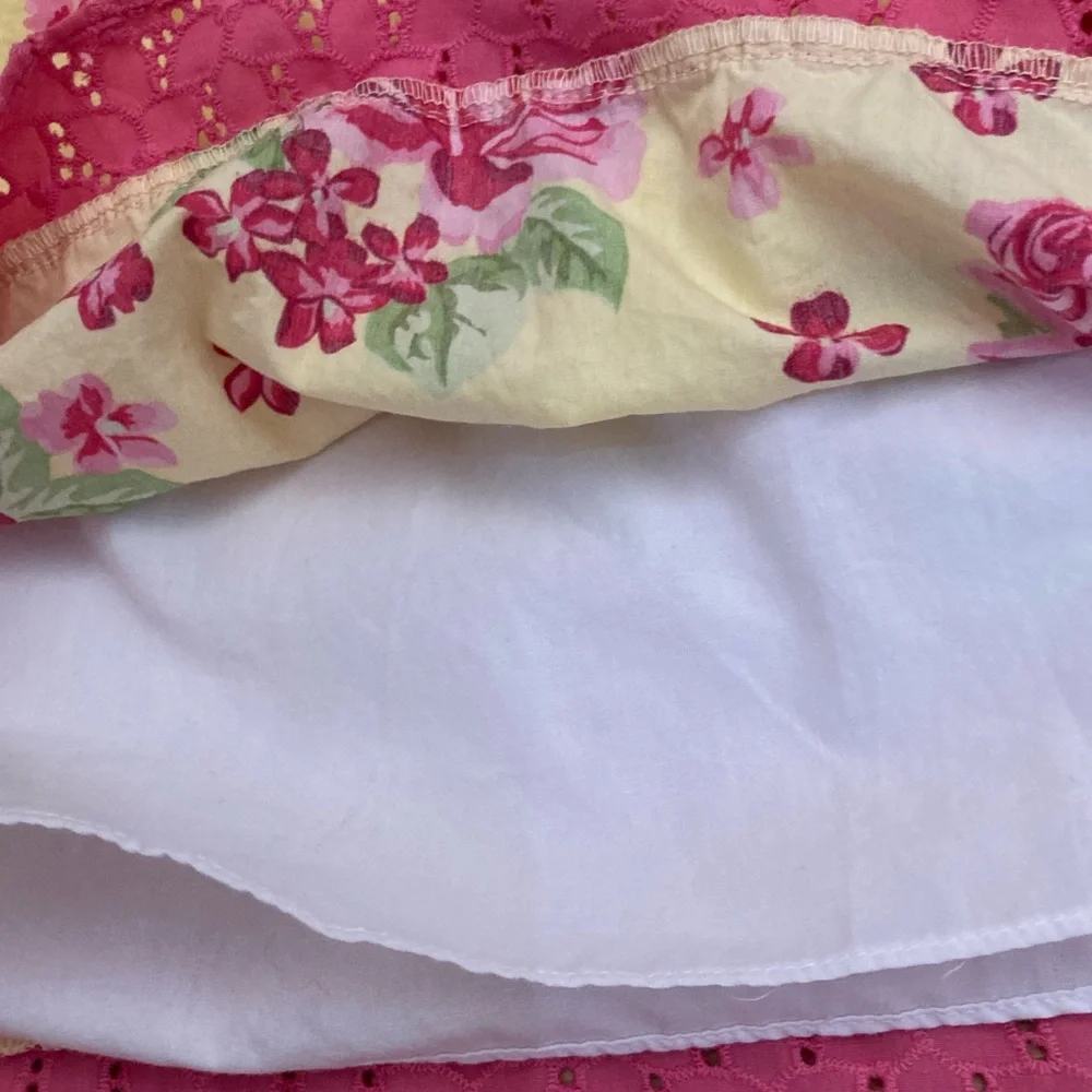Penelope Mack Pink and Yellow Rose Pattern Dress 24m 2T
